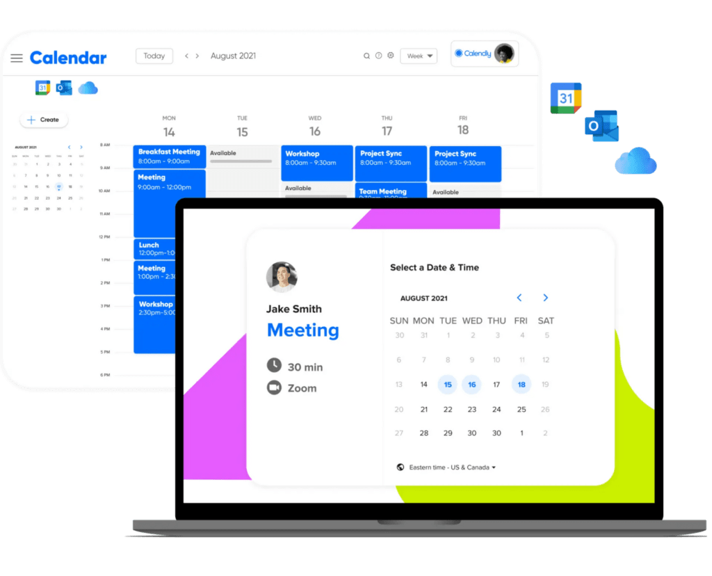 Calendly calendar automation displaying the user a choice of dates