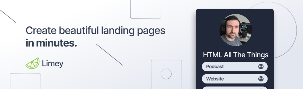Create beautiful landing pages in minutes with Limey.