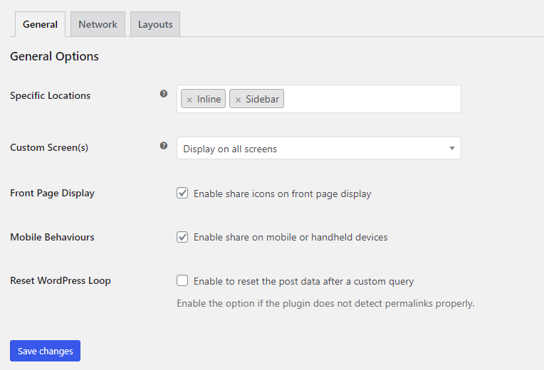 wordpress marketing automation settings tab social sharing